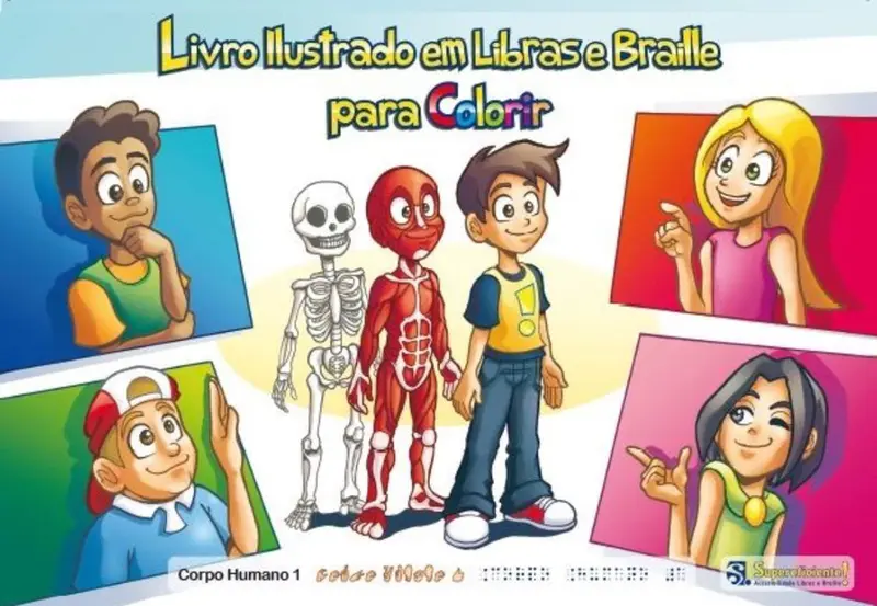 Livro Ilustrado Em Libras E Braille Para Colorir Mercado Adaptado