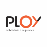 logomarca com o nome ploy em preto e laranja e abaixo deste a frase: "mobilidade e segurança" na cor preta.